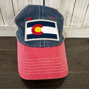 Yocolorado Vintage Denim Flag Patch Trucker Hat Snapback‎ Mesh